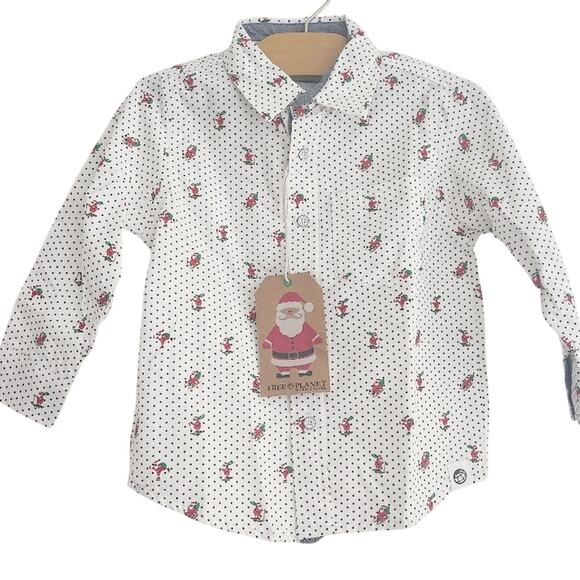 3T Free Planet Santa Skiing Shirt - Picture 1 of 3